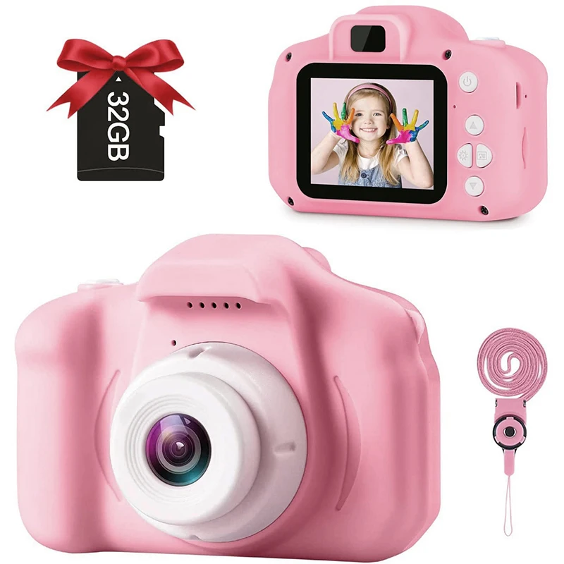 

Children Camera 1080P HD Camera Digital Video Camera 2 Inch Kids Cartoon Cute Outdoor Camera Kid Birthday Christmas Gift