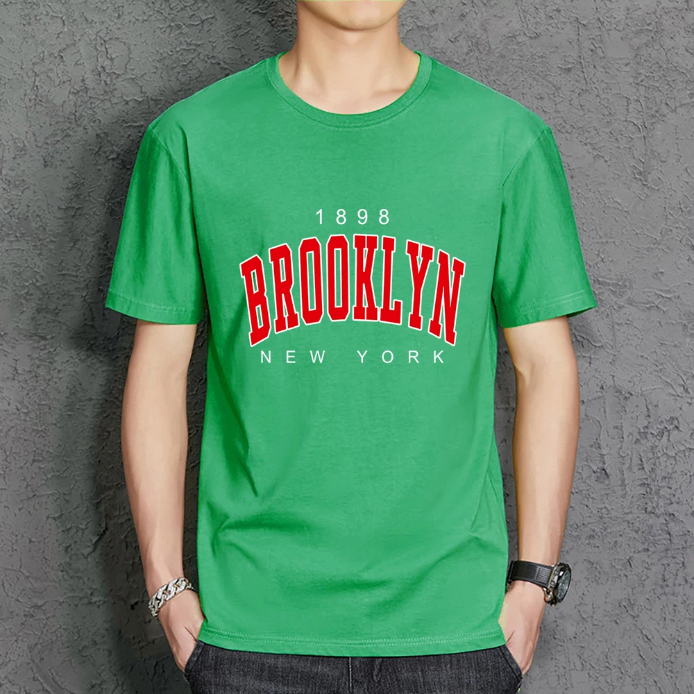 

Мужская хлопковая футболка с круглым вырезом, с принтом