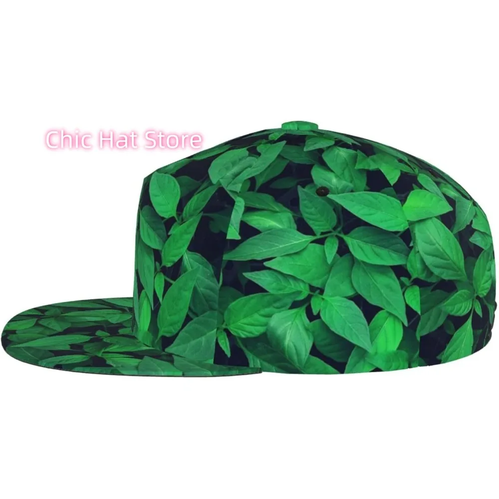 Фото Мужская бейсболка Green Leaves Snapback в стиле хип-хоп, регулируемая шляпа дальнобойщика для мужчин и женщин №3