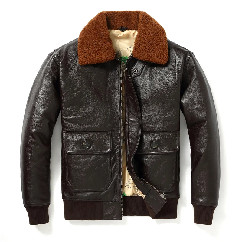

Мужская куртка в стиле милитари, темно-коричневая куртка из натуральной воловьей кожи, с подкладкой карты европейского размера, в стиле милитари, зимнее пальто из натуральной кожи