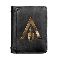 luxury assassin knight sign genuine leather men wallet classic pocket slim card holder male short coin purses