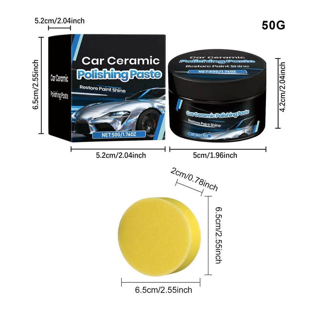 

Керамический автомобильный воск 50 г Быстрый воск Защитный крем Авто Керамическое покрытие для автомобиля Для грузовиков RV Гаражная краска Детализация автомобилей