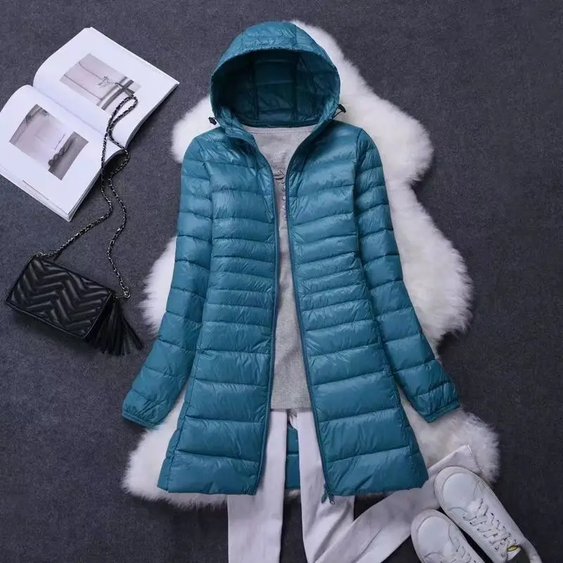 Down Jacket Women Brand New Winter Warm Jackets Women's Long Light 90%White Duck Down Jacket 5XL 6XL 7XL Ultralight Hooded Coats