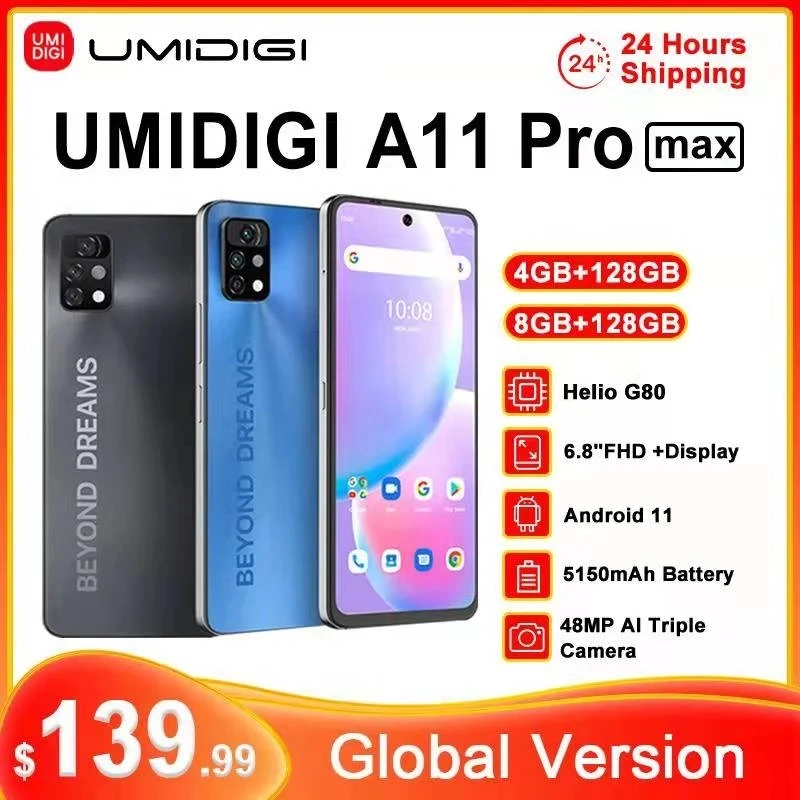 UMIDIGI A11 Pro Max смартфон экран 128 дюйма 4 Гб + 6 8 ГБ тройная камера 48 МП | Мобильные