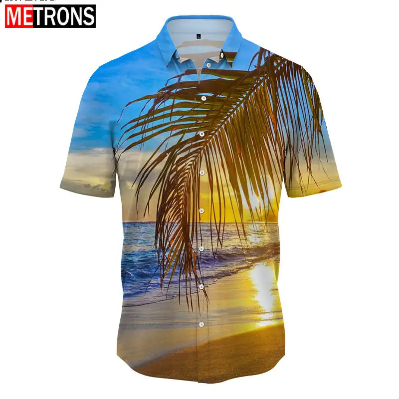 

2023 Summer New Men's Button Shirt Hawaii Loose Fit Large Men's Shirt Polo Neck Fashion High Quality Shirt Men