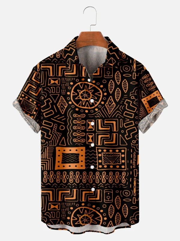 

Camisas Para ombre 2022 New Creative Element Printin Sirt Summer Casual Loose Sort-sleeved Sirt Men's Clotin