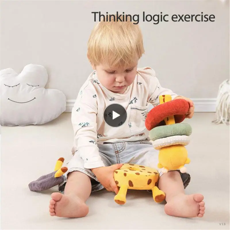 

Children's Plush Toy Educational Cute Giraffe Stacking Ring Puzzle Doll Game For Infant Kids Soft Stuffed Animals Stacking Toys