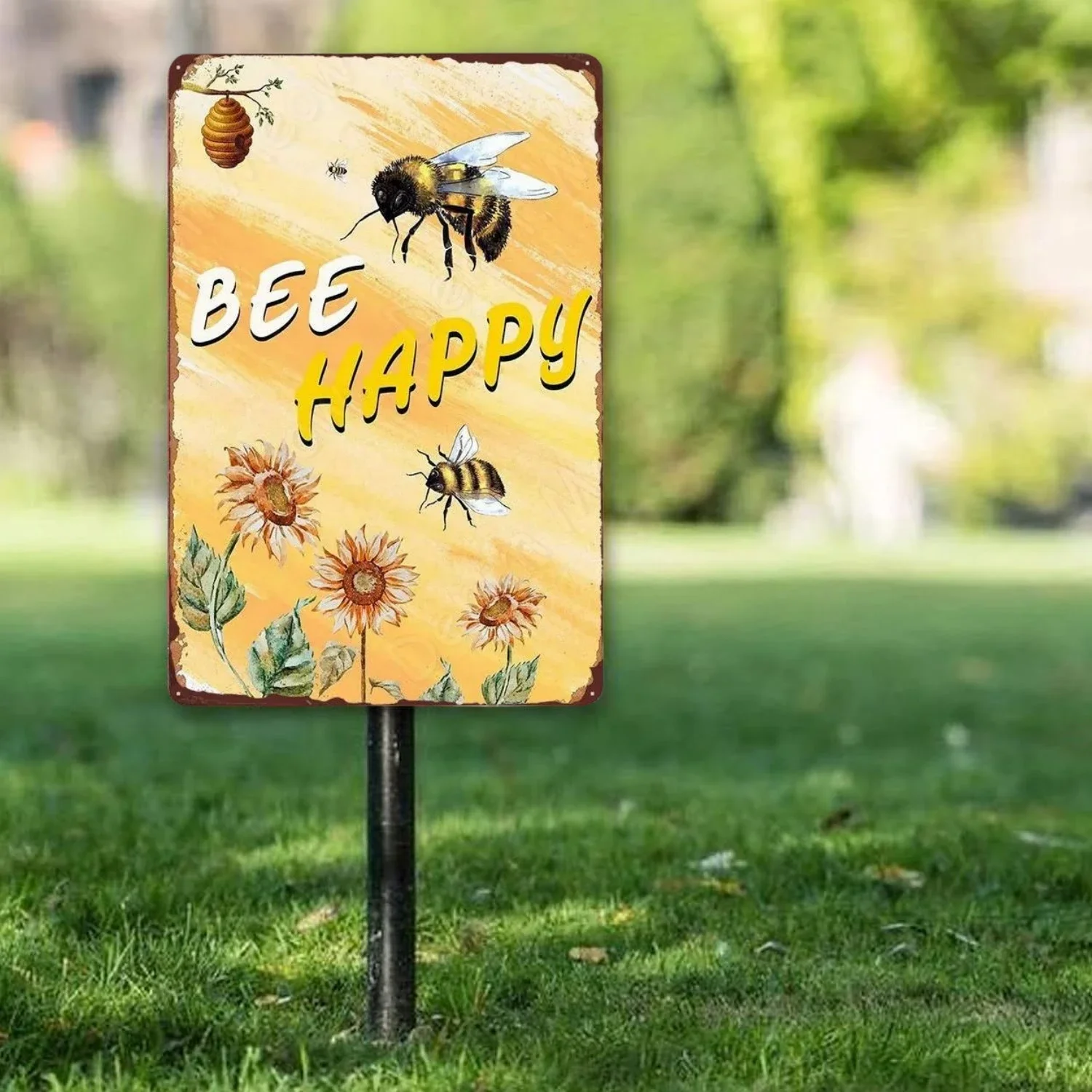 Винтажный забавный постер Bee Kind Happy Retro металлический знак для дома улицы стены