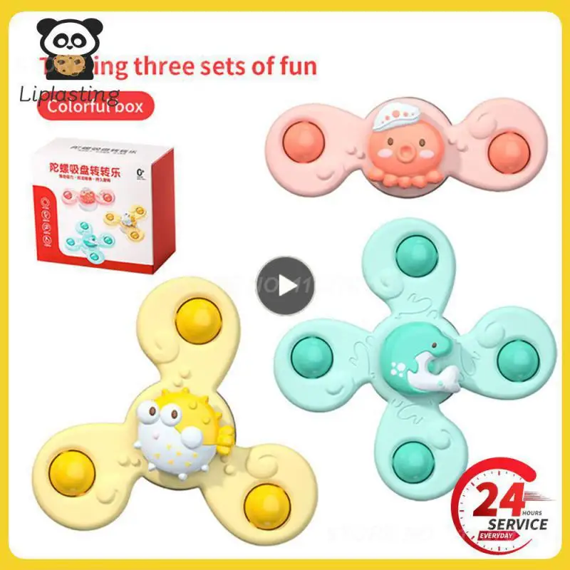 

1~10PCS Baby Bath Toys For Boys Girls Children Bathing Sucker Spinner Suction Cup Toy Cartoon Fidget Spinner Toys Child Rattles