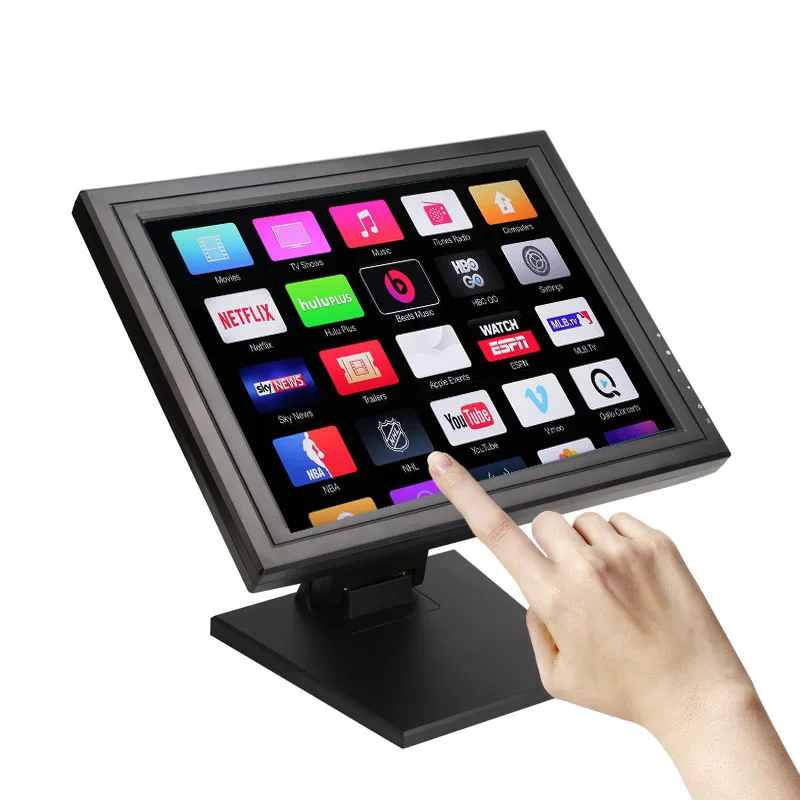 

Restaurant Food Ordering Display POS Monitor 15 Inch Raspberry Pi Capacitive Touch Screen Monitor with 1024*768 Resolution