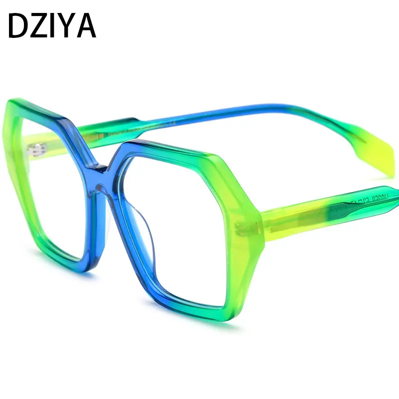 

Новинка, квадратная ацетатная оправа для очков, Модные индивидуальные компьютерные очки с диоптриями, прозрачные очки для пожилых женщин, 60608