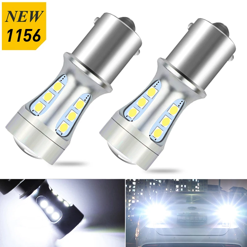 Фото 2 шт. P21W 1156 BA15S Светодиодный фонарь заднего хода Canbus Auto R10W 7506 5008 R5W Задняя резервная лампа Автомобильный диод Дневные ходовые огни DC 12 В S25 №1