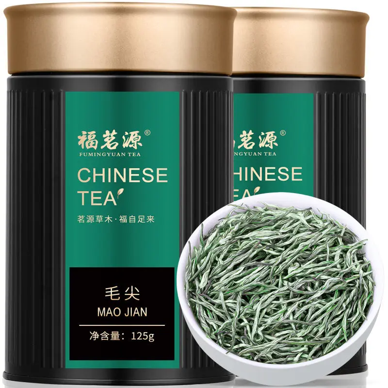 

New Super Quality Mingqian Green Tea 7a+ Leaf Maojian Natural Organic Gift Box Canned Gift 125g /can No Teapot