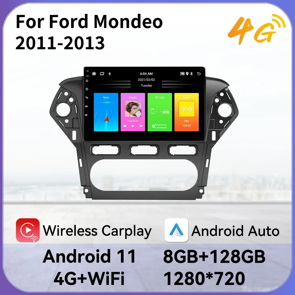 

Автомагнитола 2 Din для Ford Mondeo 2011-2013, 10,1 дюйма, Android, стерео, Wi-Fi, GPS-навигация, мультимедийный плеер, головное устройство, Авторадио