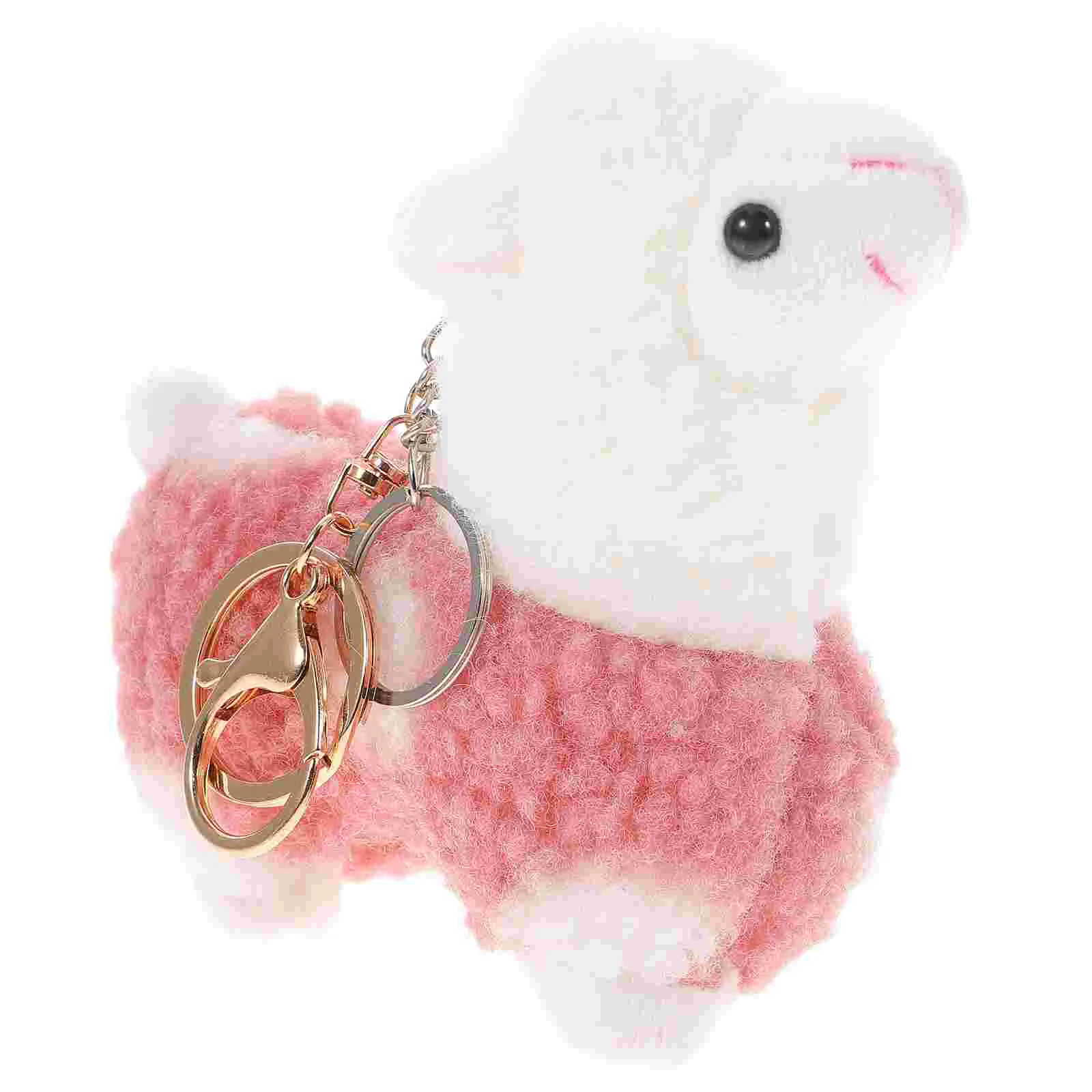 

Supple Key Chain Alpaca Toy Key Ring Hanging Pendant Bag Hanging Decor