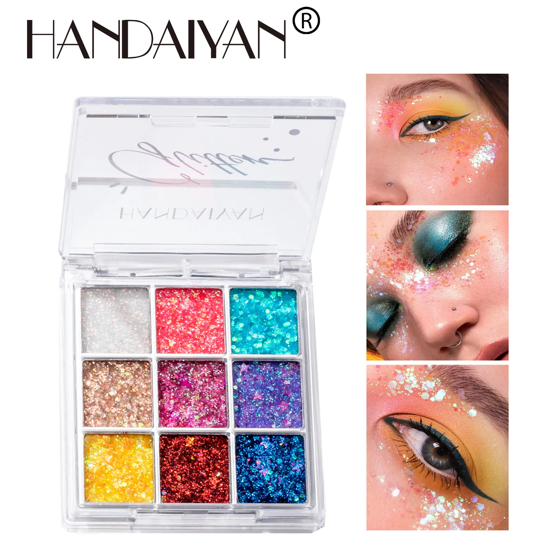 

Shiny patch nine-color sequined eye shadow tray makeup palette