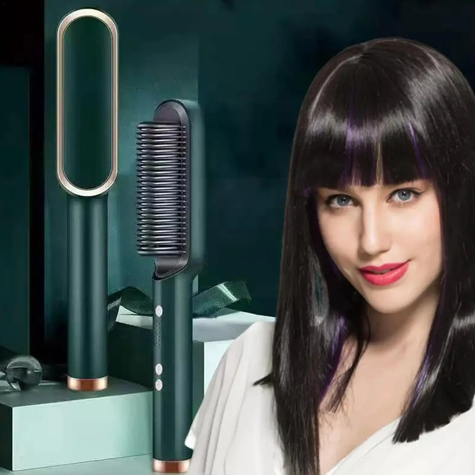 

Negative ion elecrtic straighten hair brush Electric Lazy Hair Artifact Comb Brush Anti-scalding Straightener Flat Curler