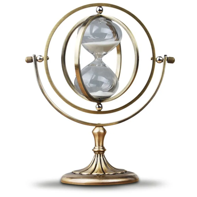 

Creative Sand Clock Decor Metal Beautiful Hourglass Nordic Minimalist Home Office Decoration Golden Globe Hour Glass Sand Timer