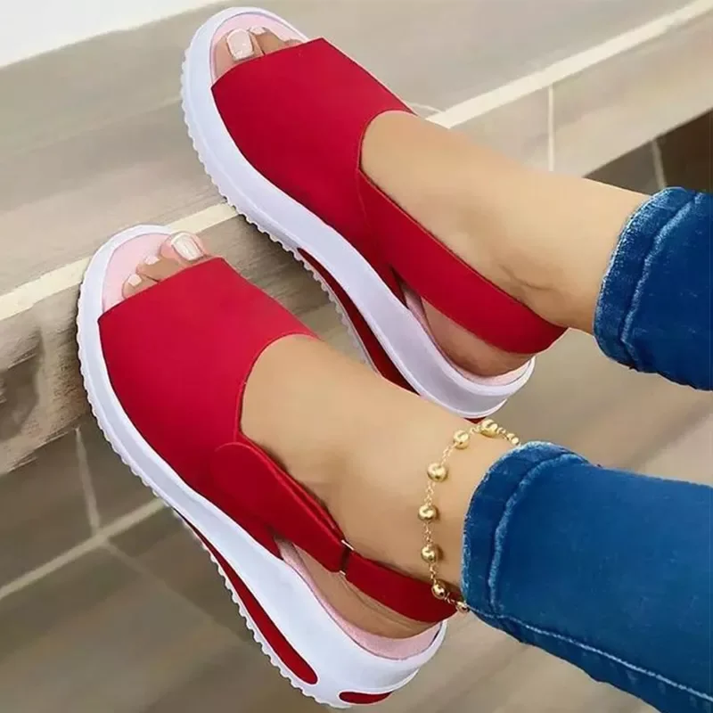 

2023NEW Sandals 2022 Heels Sandals Peep Top Summer Shoes Women Platform Sandals Soft Wedges Shoes Sandalias Mujer Casual Footwea