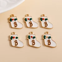 10pcs 14x20mm cute enamel christmas boots charms for jewelry making diy pendants necklaces earrings handmade bracelets accessory