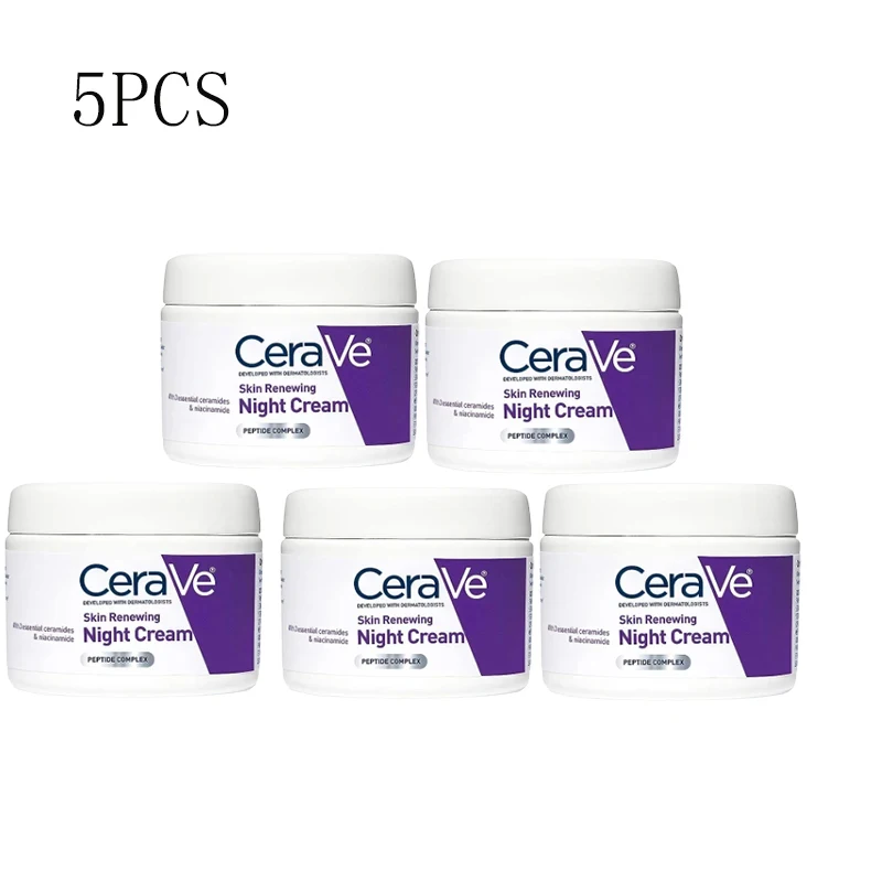 

5PCS CeraVe Renewing Night Cream Nourishing Repair Dull Shea Butter Nicotinamide Polypeptide Wrinkle Hydrating Moisturizing 48g