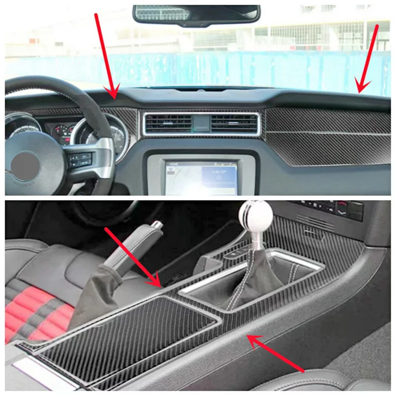 

Carbon Fiber Stickers For Mustang 09-13 Interior Modification Cover Trim Strips Decorative Stickers Car Styling Accessories