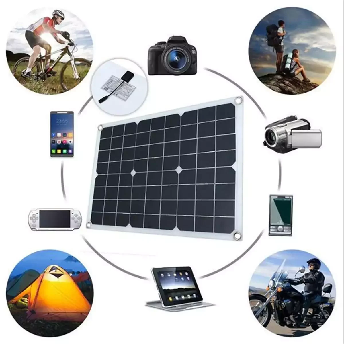 

Solar Panel Dual 12V USB With 60A 100A Controller Waterproof Solar Cells Poly Solar Cells for Car Yacht RV Battery Charger