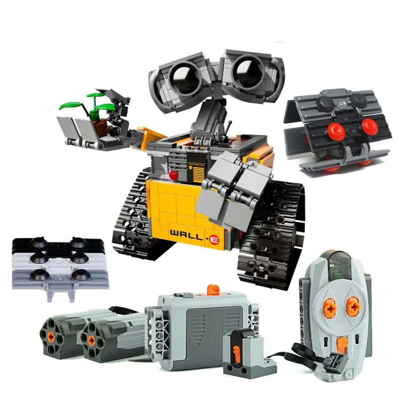 

NEW Modfied Tread Attachment RC Motors Kit for Ideas Robot WALL E 21303 MOC Building Blocks Educational DIY Children Gifts