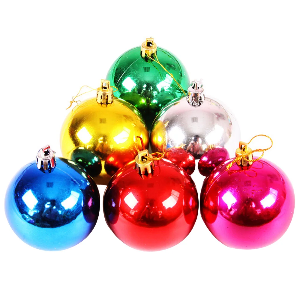 

6pcs Christmas Balls Plastic Hanging Christmas Tree Balls Decorations Colorful Balls for Home Party New Year Gift 2022