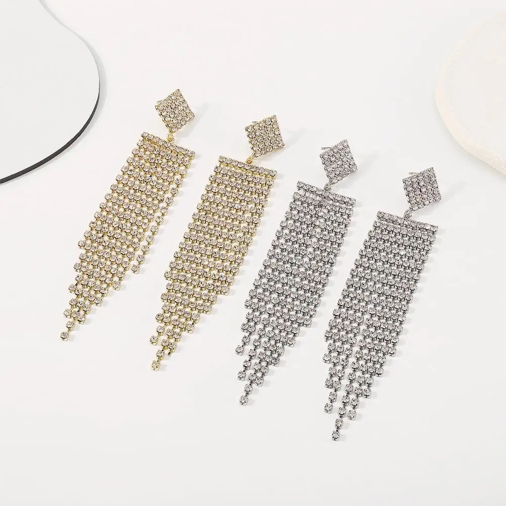

1 Pair Women Drop Earrings Shiny Portable Everyday Wear Long Lasting Women Dangle Earrings Dangle Earrings for Banquet