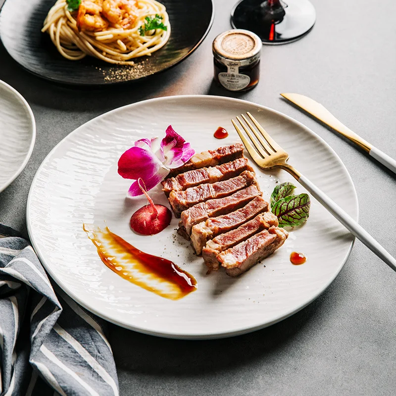 

Restaurants Western Dishes Hotel Cutlery Commercial Steak Dish Household High-grade Ceramic Plate Pizza Salad Plates