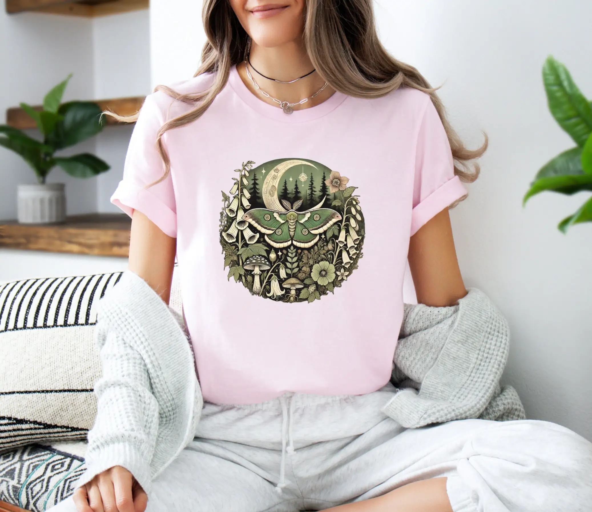 Футболка Goblincore Moth хлопок эстетический стиль Cottagecore для женщин