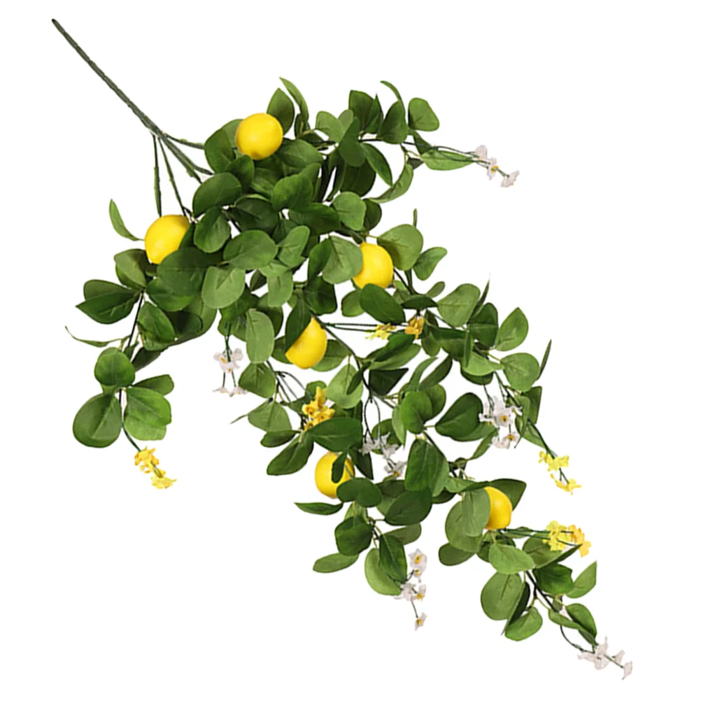 

Lemon Artificial Fake Branch Tree Lemons Branches Fruit Faux Picks Decoration Decor Flower Stems Yellow Greenery Bouquet Props