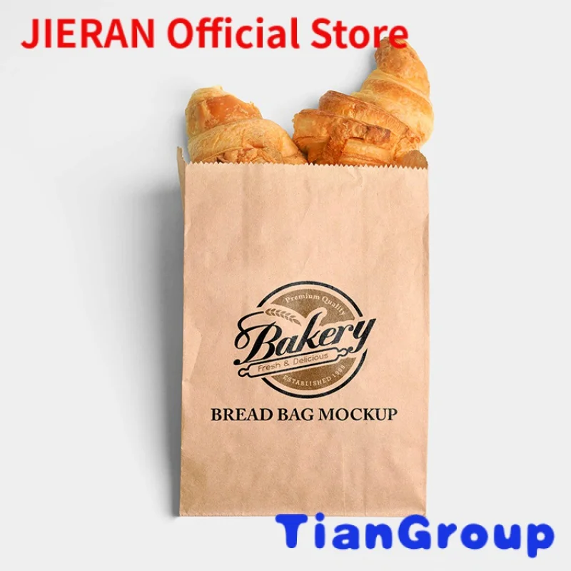 

Biodegradable white greaseproof wax material croissant donut toast baguette burger kraft news paper bread packaging bag for food