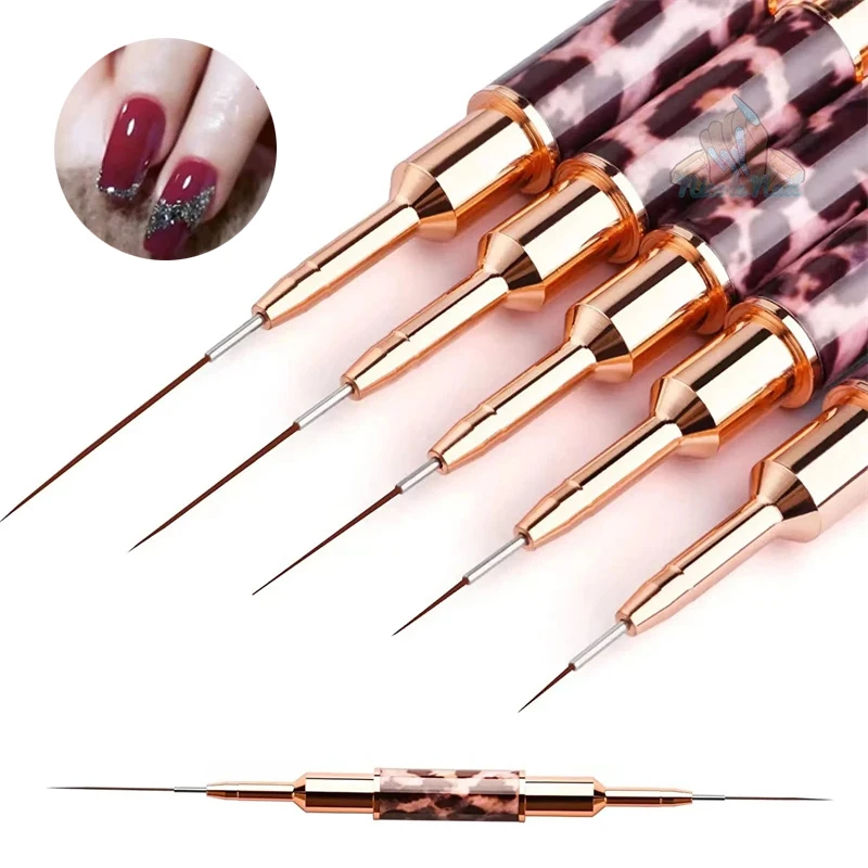 

Nail Art Liner Brushes Double Head Leopard Print Acrylic French Stripe Drawing Painting Pen Gel Polish Nail Art Manicure Tools