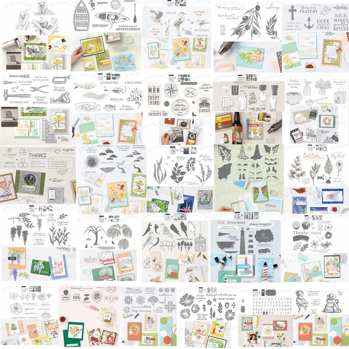 

New Panda Boating Tree Clear Stamps Metal Craft Cutting Dies For Diy Scrapbooking Paper Stencil Diary Decoration Embossing 2022