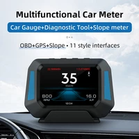 p21 hud 4x4 inclinometer head up display obd2 gps system 3 5 inch car level sensor gradient real time off road vehicle speed