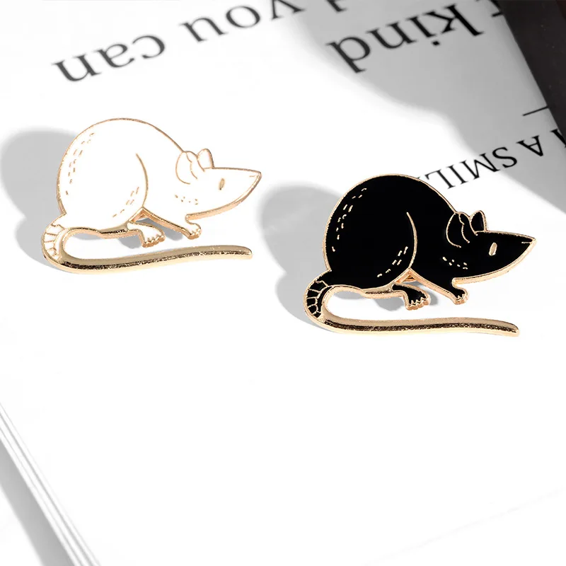 

New Fashion Personality Mouse Enamel Pins Women Jeans Coat Lucky Rat Lapel Pin Bagdes Kid Funny Brooches Jewelry Gift for Friend