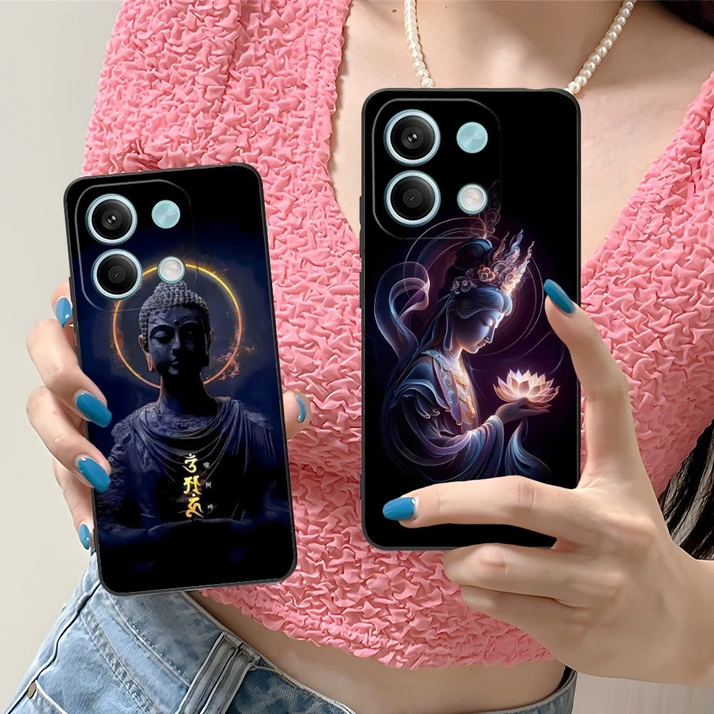 Чехол для мобильного смартфона Buddyism Xiaomi Redmi 14 13 13C 12 12C 10 10C A1 A2 A3 Plus 5G черный мягкий