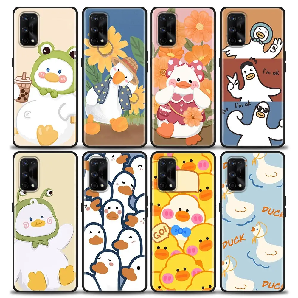 

Funda Case For OPPO Realme X50 X7 XT X 10 9 9I 8 8I 7 7I 6 5 Pro Plus 5G Silicone Phone Case Capa Para Shell Cartoon Funny Duck