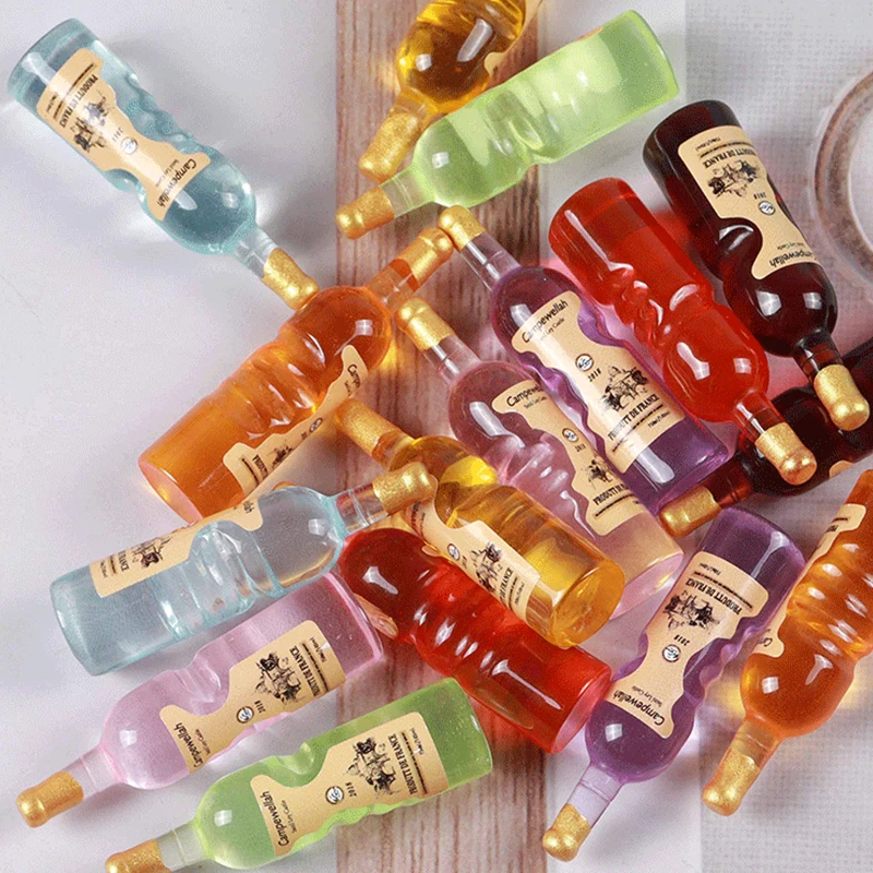 

10Pcs DollHouse Miniature Simulation Furniture Wine Bottle Drink Bottle Model DIY Accessories