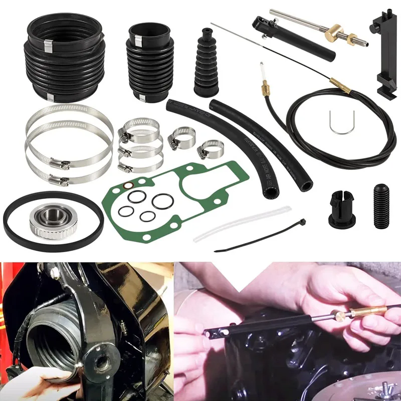 Bellows Transom Repair Kit W/Gimbal Bearing Exhaust Bellow with Lower Shift Cable for Mercruiser Alpha One #30-803097T1,18-2603