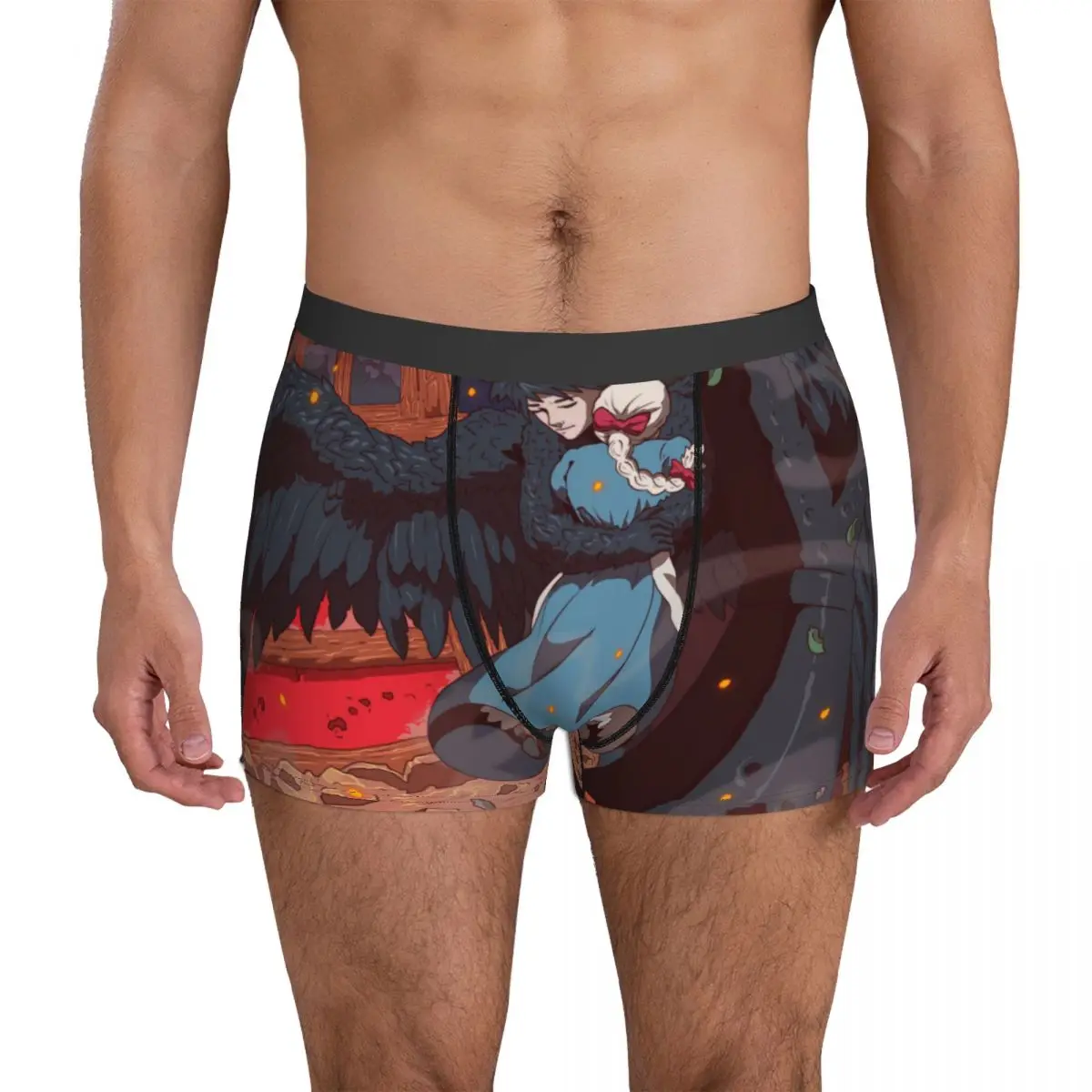 Howl Hugging Sophie Underwear Howls Moving Castle Comfortable Underpants Customs Boxer Brief 3D Pouch Man Plus Size Boxershorts