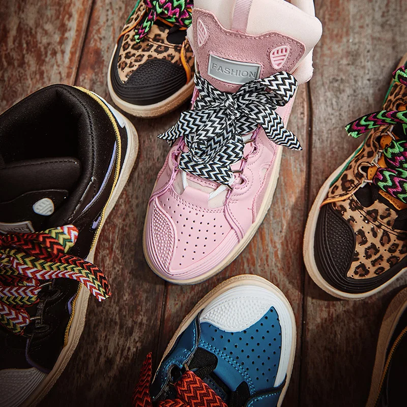 2022 New Retro High Top Sneakers Men Unisex Designer Sneakers Animal Leopard Shoes Men Platform Skateboard Shoes Men Trainers