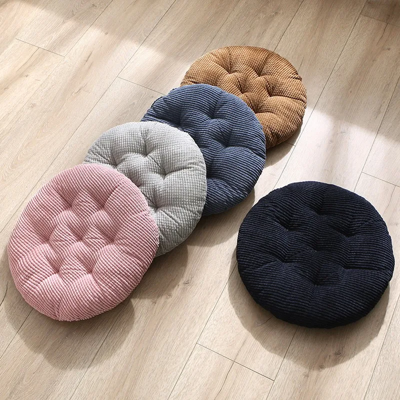 

30/40/50cm Simple Thickening Corduroy Round Seat Cushion Student Stool Butt Cushion Office Hip Pad Rush Cushion Tatami Floor Mat