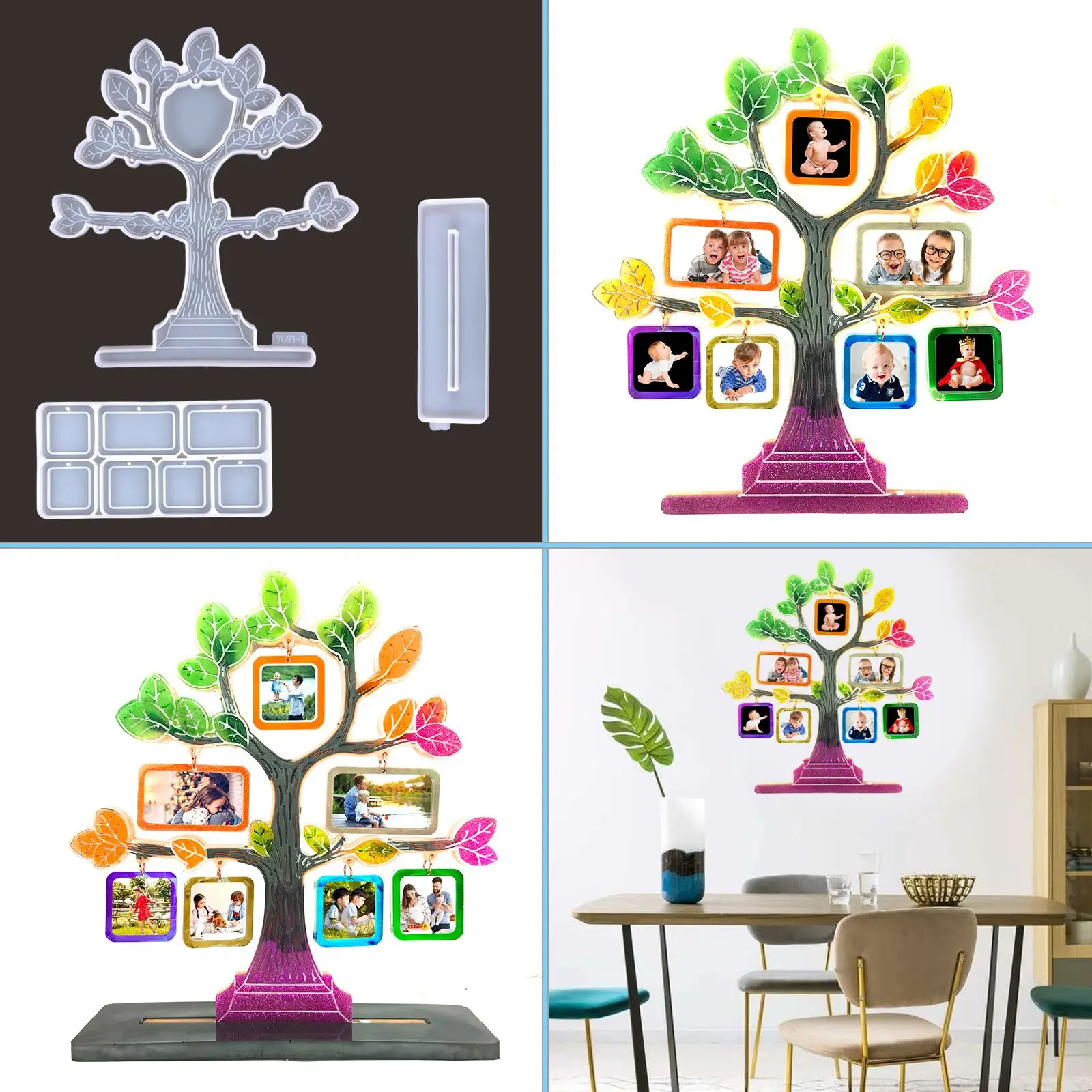 

Big Tree Photo Frame Mold Epoxy Resin Mold DIY Crystal Tree-Shaped Creative Photo Frame Silicone Mold Holiday Gift Resin Art