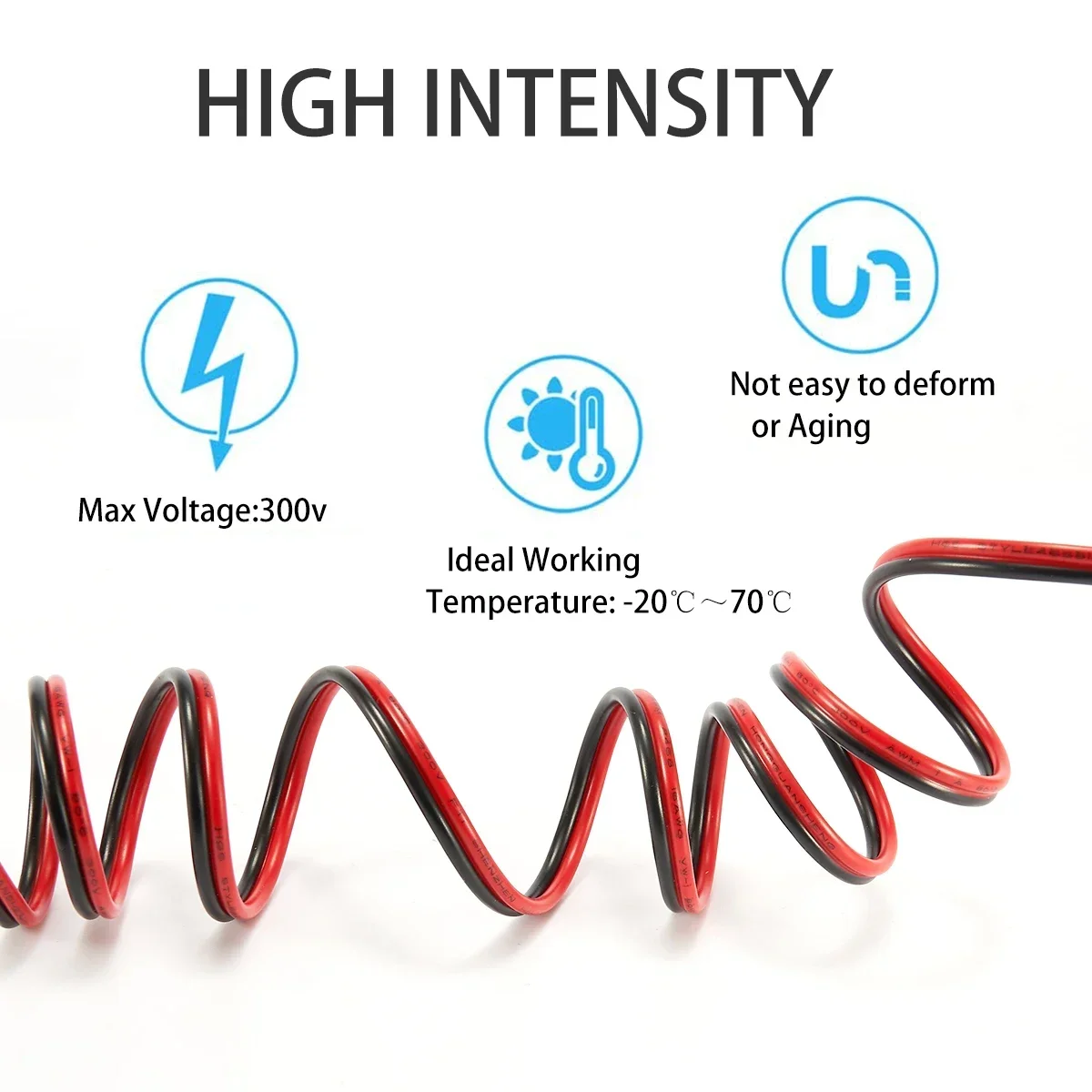 2-контактный Электрический провод гибкий телефон кабель 3-100 м 18 20 22AWG