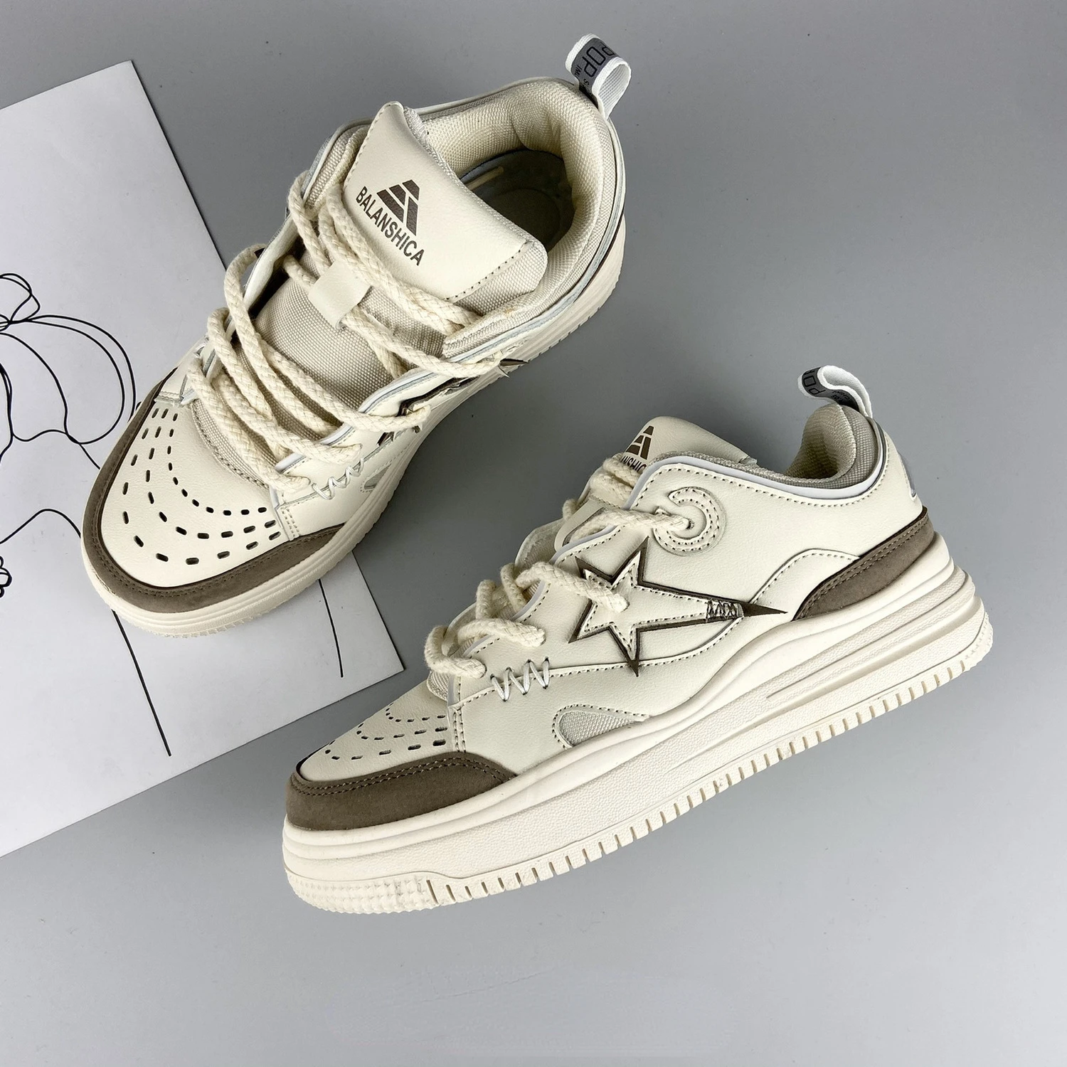 SHANPA Patchwork Autumn Fashion Women Sneakers High Street Star Pattern Casual Skateboard Shoes Platform Men Sport Zapatillas