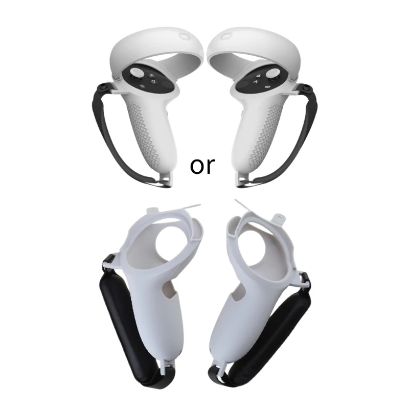 

Soft Durable Controller Silicone Grip Cover Wrist Strap for Quest 2 VR Handle Excellent Protect Brackets VR Accessories