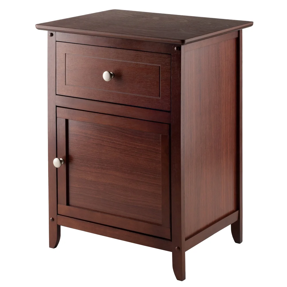 

Wood Eugene Accent Table, Nightstand, Walnut Finish Furniture Bedroom Nightstands for Bedroom Small Cabinet
